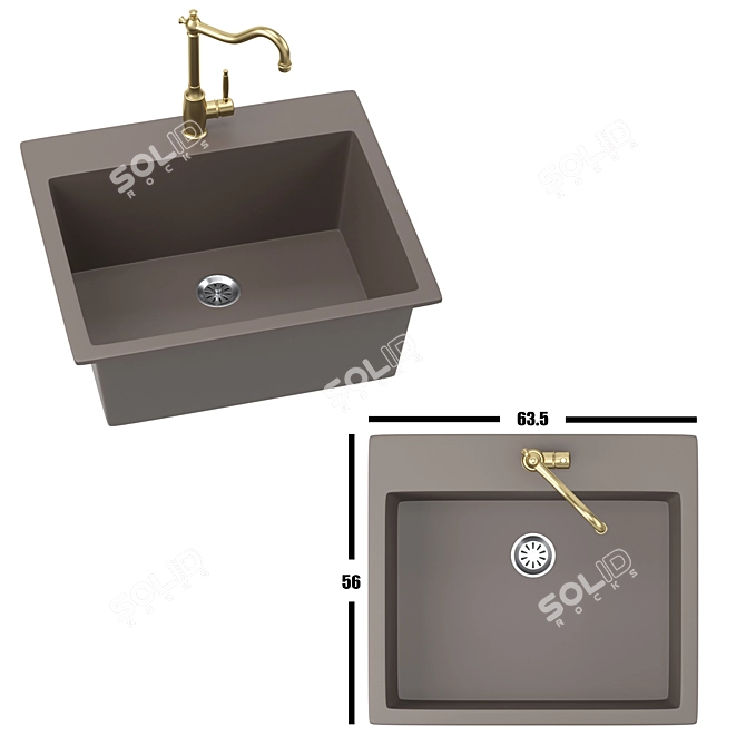 Schock Sink: Elegant & Functional 3D model image 4