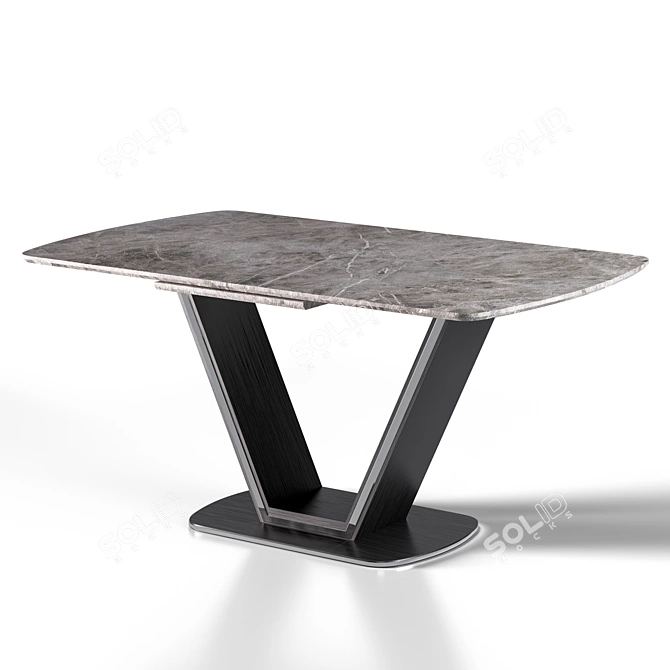 Sleek Samurai Dining Table 3D model image 1