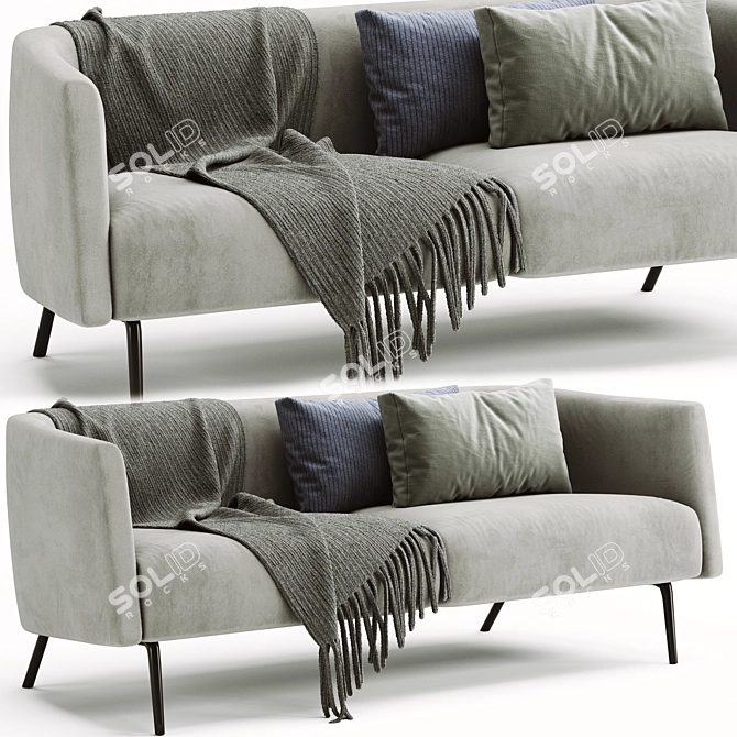 Kaiwa Contemporary Sofa - Modern Design, V-Ray Render (3Ds Max 2013) 3D model image 2