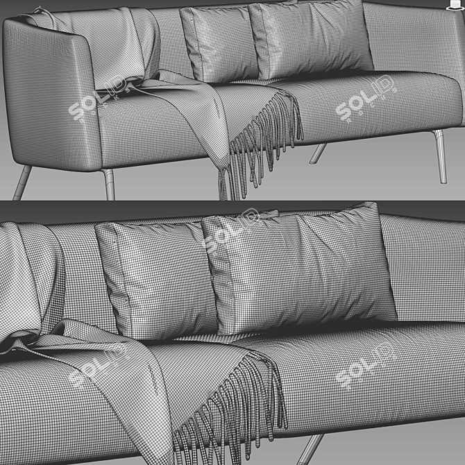 Kaiwa Contemporary Sofa - Modern Design, V-Ray Render (3Ds Max 2013) 3D model image 5