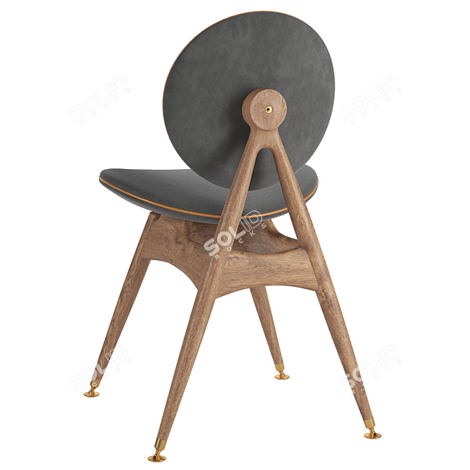 Elegant Circle Dining Chair 3D model image 2