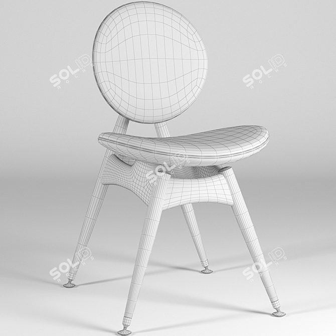 Elegant Circle Dining Chair 3D model image 3