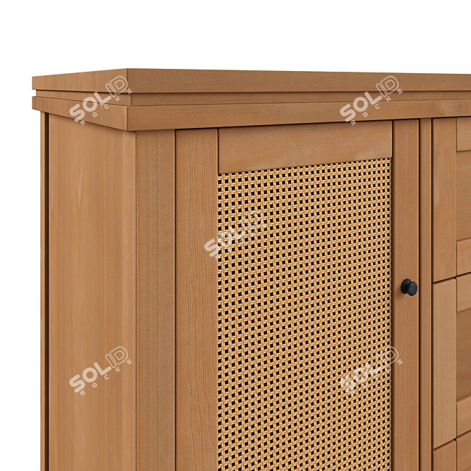 Gabin Chest: Compact 4-Drawer Wardrobe 3D model image 2