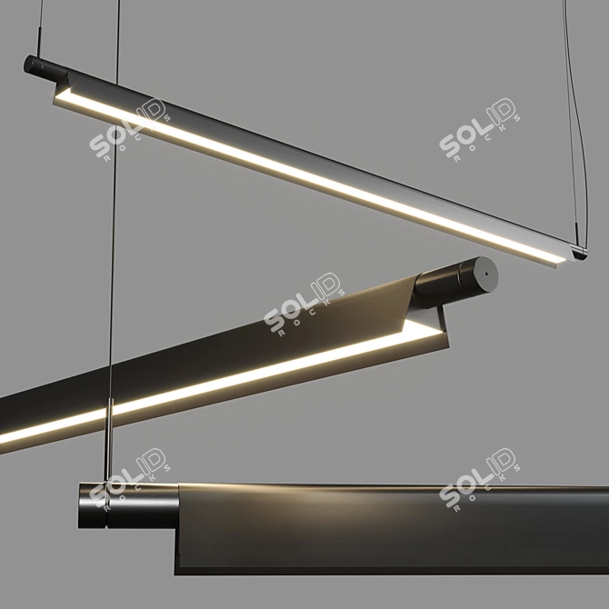 Compendium D81BW: Sleek Hanging Lamp 3D model image 1