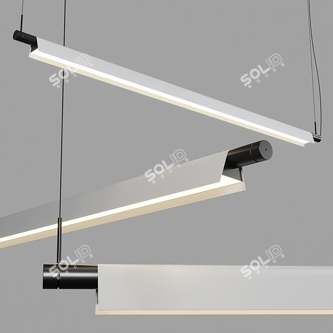 Compendium D81BW: Sleek Hanging Lamp 3D model image 2