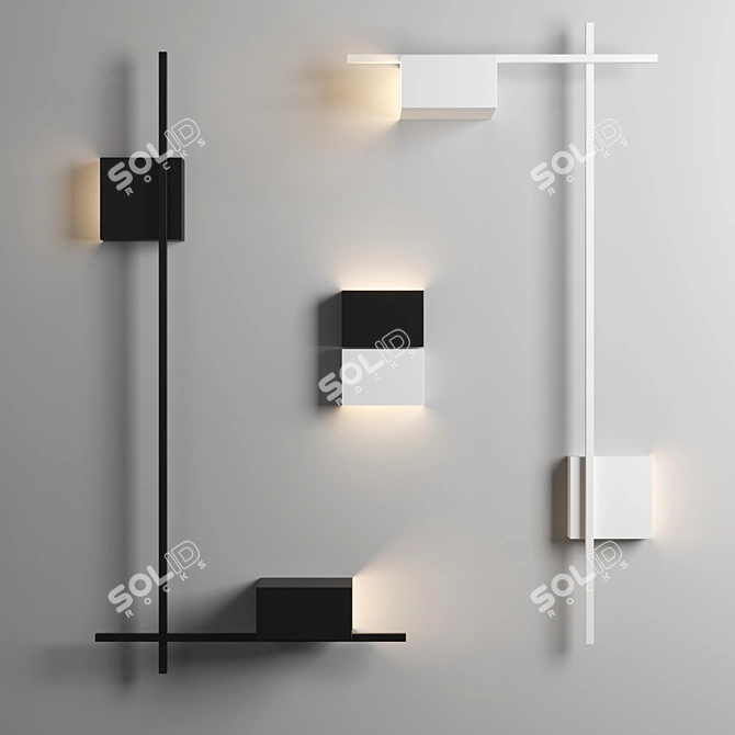 Modern Burton Wall Light 3D model image 1