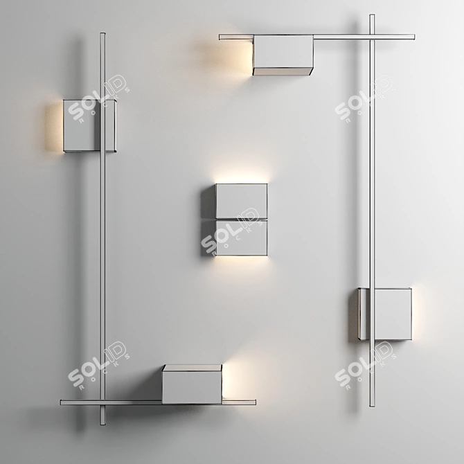 Modern Burton Wall Light 3D model image 3