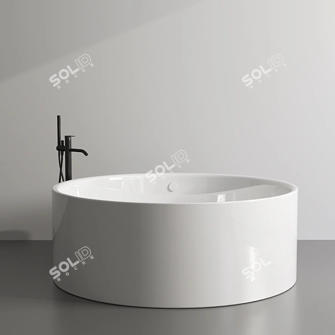 Silhouette Freestanding Bathtub and Faucet Set 3D model image 3