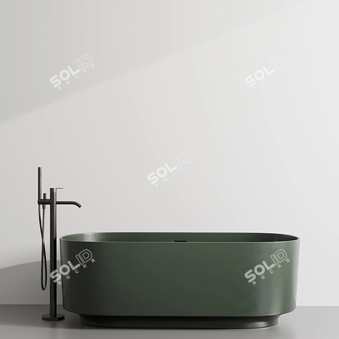 Inbani Arc: Modern Bathtub & Faucet Set 3D model image 3