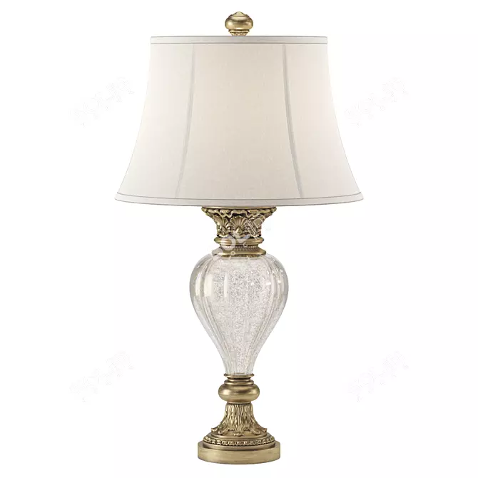Elegant Antique Gold Mercury Glass Table Lamp 3D model image 1