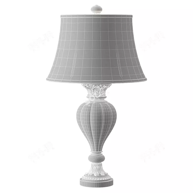 Elegant Antique Gold Mercury Glass Table Lamp 3D model image 2