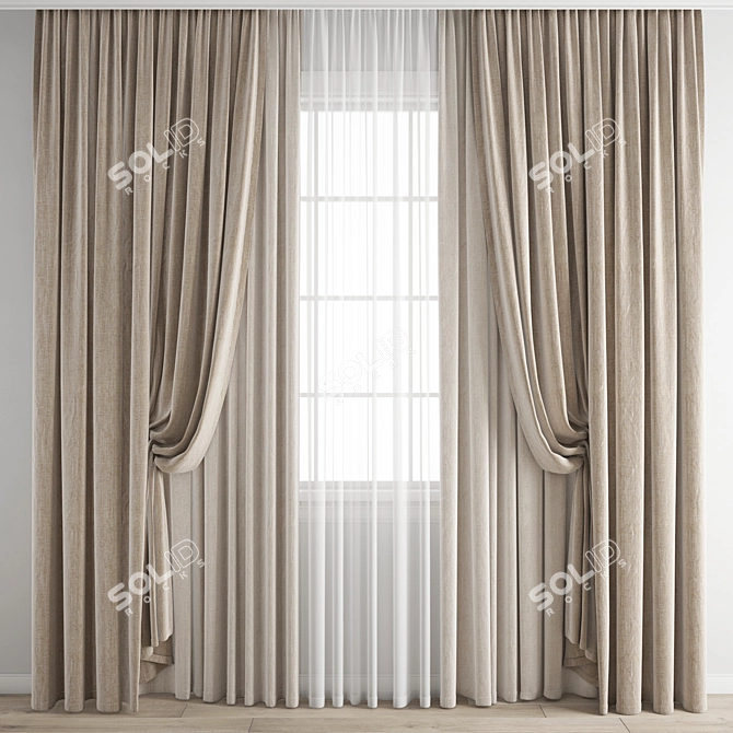 Polygonal Curtain Model 3D model image 1