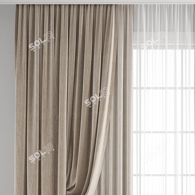 Polygonal Curtain Model 3D model image 2