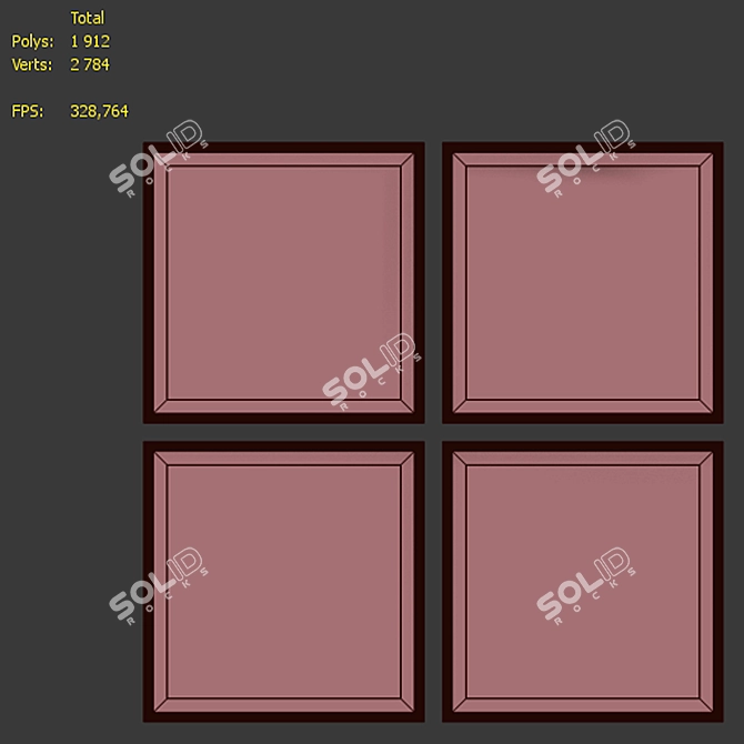  Abstract Frame Set: Modern Style with 4 Frames 3D model image 7