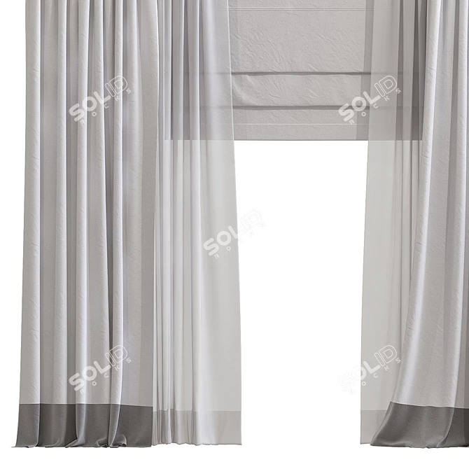 Title: Stylish 970 Curtain 3D model image 3