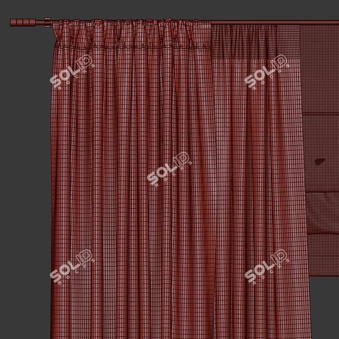 Title: Stylish 970 Curtain 3D model image 5