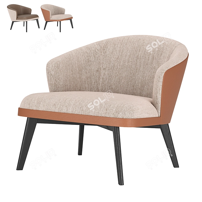 Nelly Armchair: Stylish and Comfortable 3D model image 2