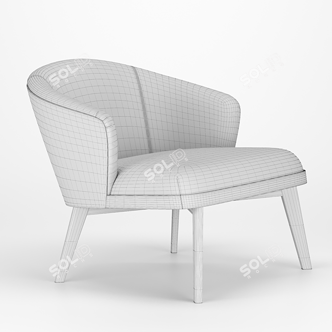 Nelly Armchair: Stylish and Comfortable 3D model image 5