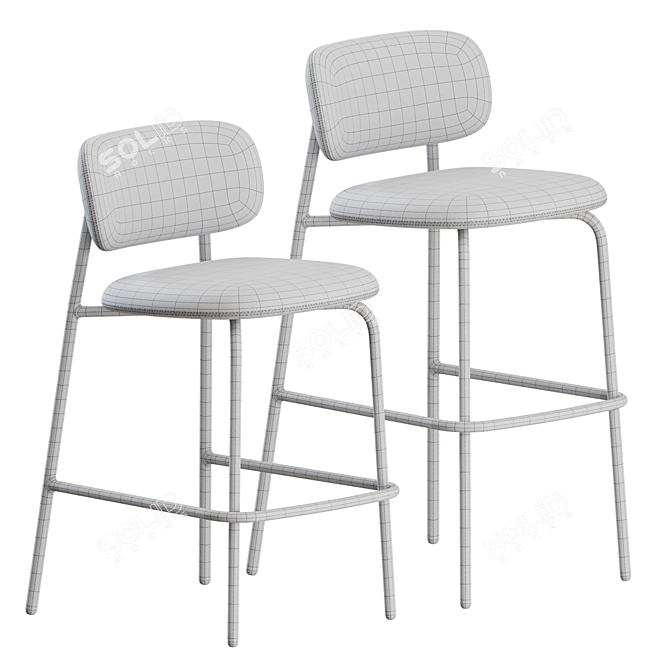 Sleek Aloa Bar & Counter Stools 3D model image 4