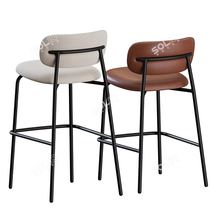 Sleek Aloa Bar & Counter Stools 3D model image 6