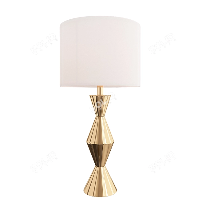 Sleek Brass Modern Table Lamp 3D model image 1