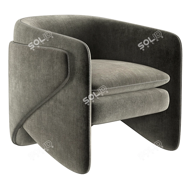 Westelm Thea Chair: Elegant Velvet Seating 3D model image 1