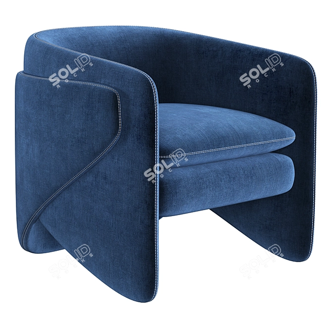 Westelm Thea Chair: Elegant Velvet Seating 3D model image 2