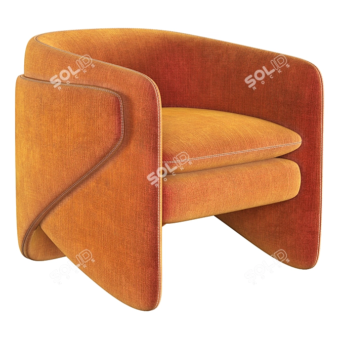 Westelm Thea Chair: Elegant Velvet Seating 3D model image 3