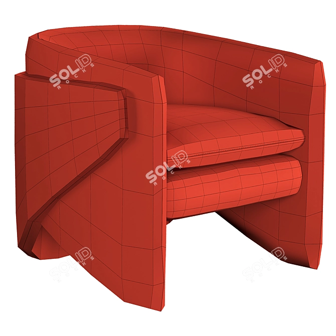 Westelm Thea Chair: Elegant Velvet Seating 3D model image 4