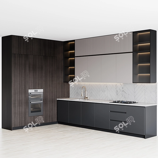 Modern Kitchen Design Kit 3D model image 9