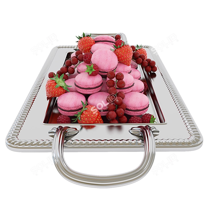 Berrylicious Macaroons: Delectable Delights with Berries 3D model image 3