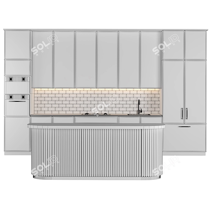 Modern Kitchen 46: Stylish and Functional 3D model image 4