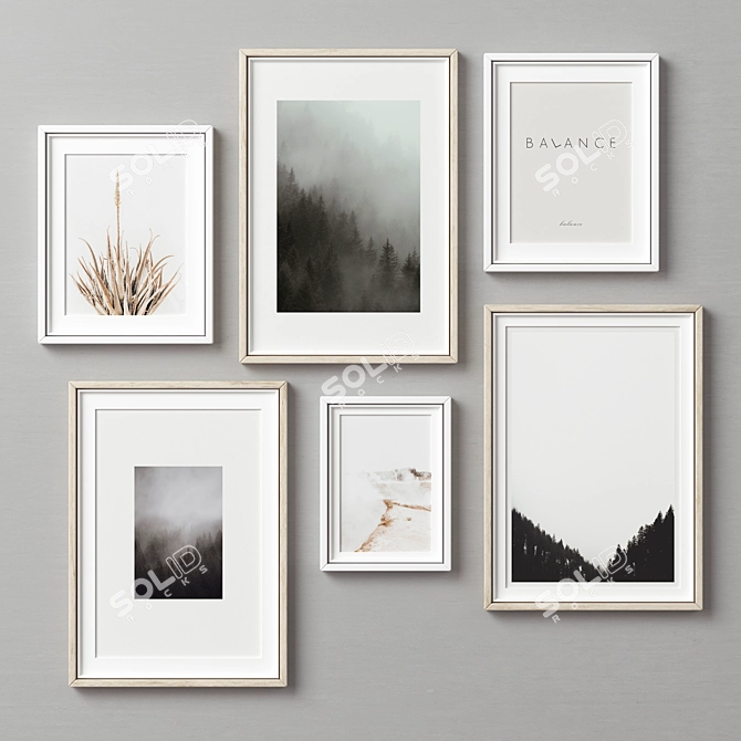 Multi-Frame Collection: Picture Frames Set 3D model image 3