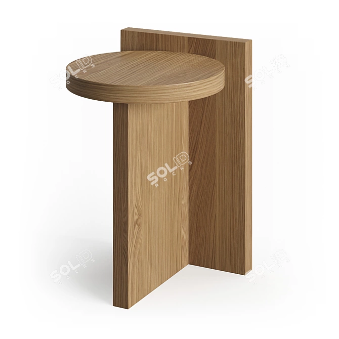 Versatile Taco Stool: Oak & Walnut 3D model image 2