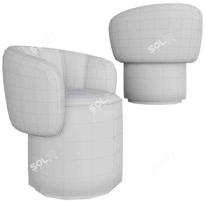 Sleek KIDMAN Easy Chair: Stylish Design & Comfort 3D model image 5