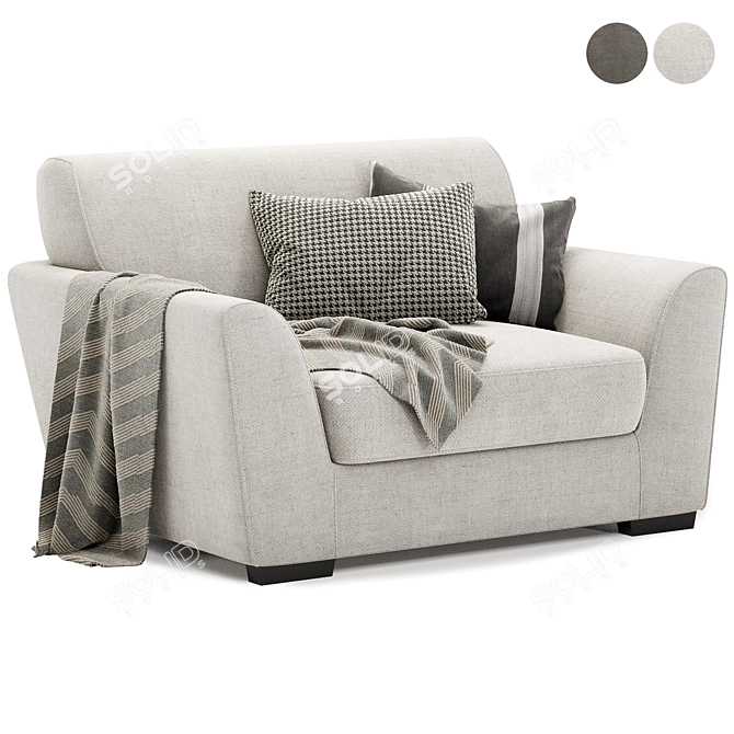 Cozy Comfort: Malmaison Snuggler Armchair 3D model image 2