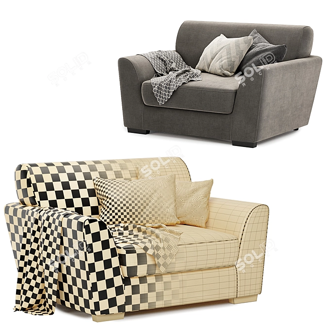 Cozy Comfort: Malmaison Snuggler Armchair 3D model image 4