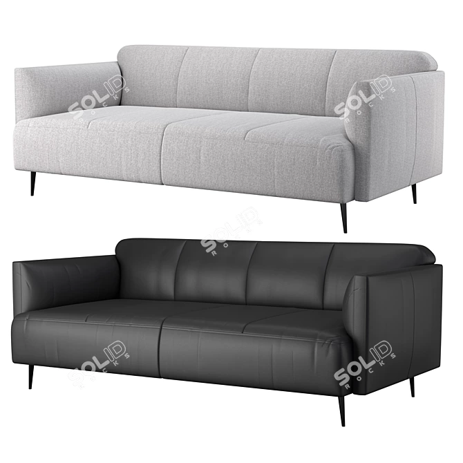 Luxury Modena Sofa in Leather & Textile 3D model image 1