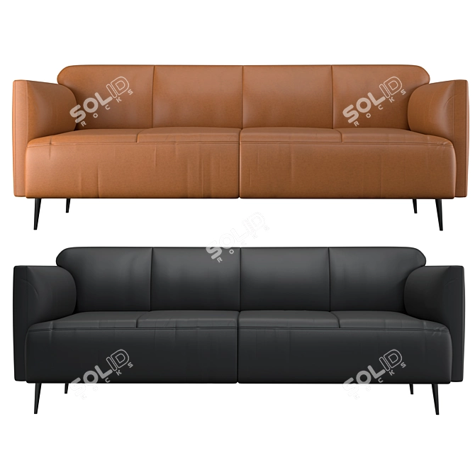 Luxury Modena Sofa in Leather & Textile 3D model image 4