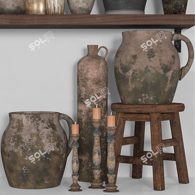 Elegant Decorative Set 05 - Perfect for Close-up Renders! 3D model image 4