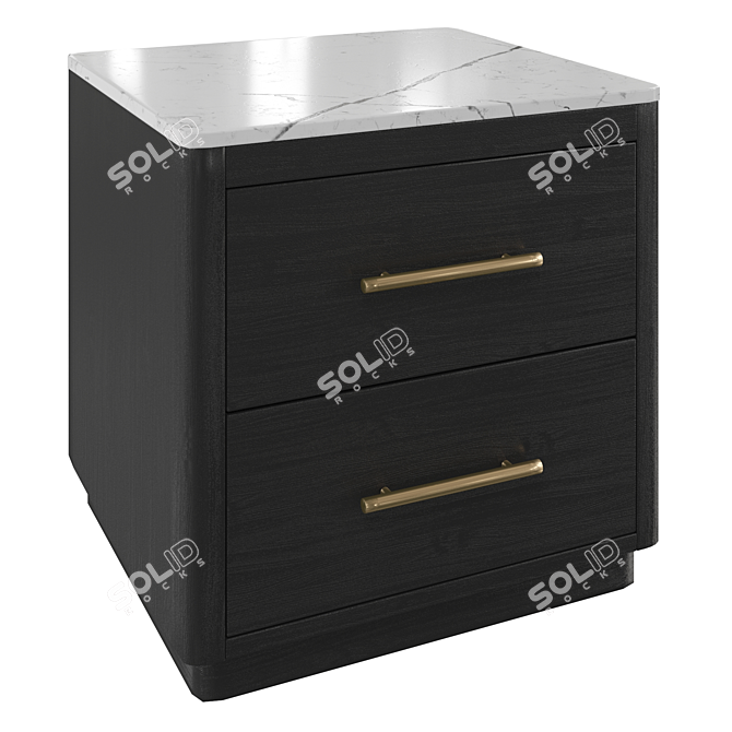 Zara Elegant Bedside Table 3D model image 1