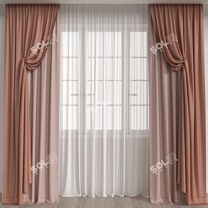 Elegant Vray/Corona Curtain 3D model image 1