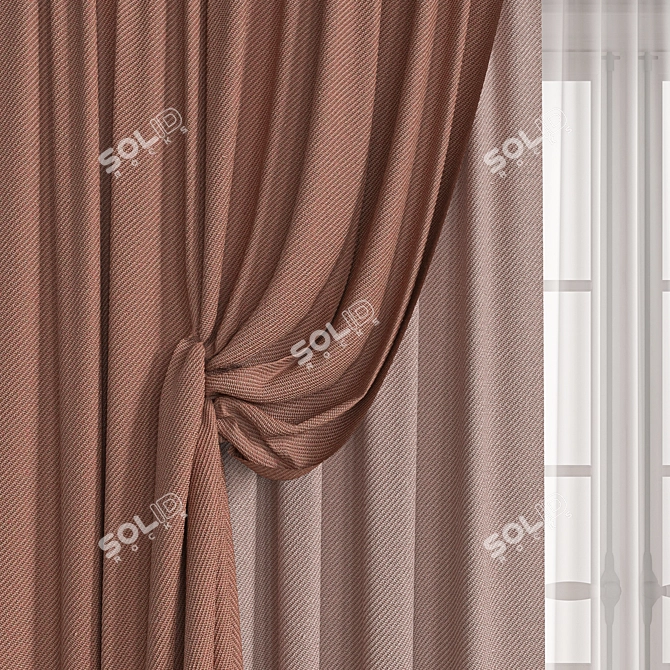Elegant Vray/Corona Curtain 3D model image 2