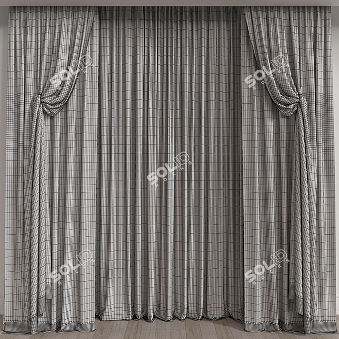 Elegant Vray/Corona Curtain 3D model image 3