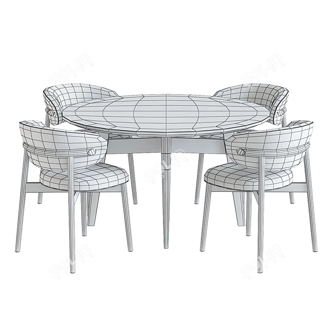 Elegant Oleandro Chair Set 3D model image 2
