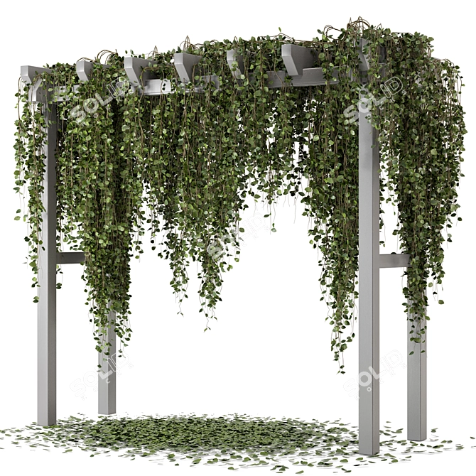 Vibrant Outdoor Hanging Plants 3D model image 1