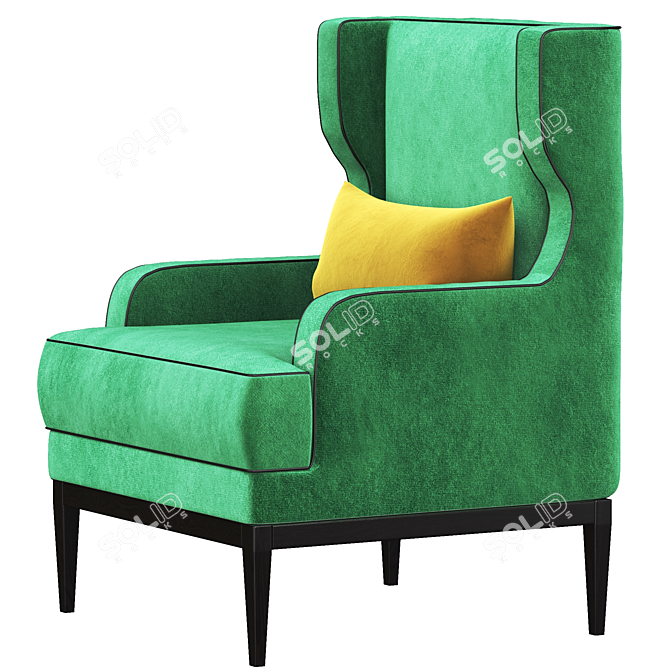 Elegant Camille Porada Armchair 3D model image 3