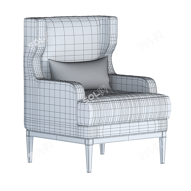 Elegant Camille Porada Armchair 3D model image 5