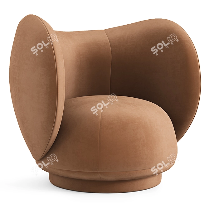 Modern Comfort: Rico Swivel Lounge Chair 3D model image 3