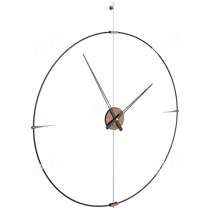 Minimalist Lacquer Wall Clock, 77cm 3D model image 1